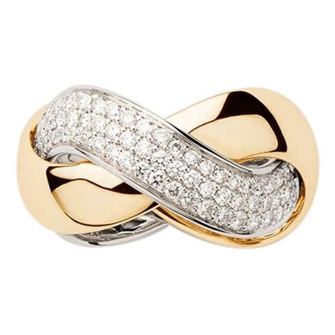 Bague Poiray Tresse Grand Mod Le Or Jaune Or Blanc Diamants Maiso