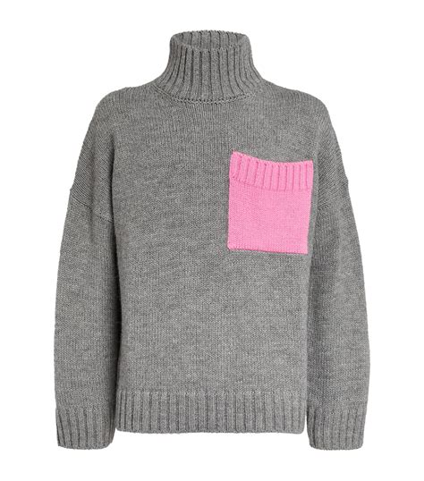 JW Anderson Multi Contrast Pocket Rollneck Sweater Harrods UK