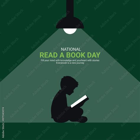 National Read A Book Day Creative Book And Man Silhouette Isolated On