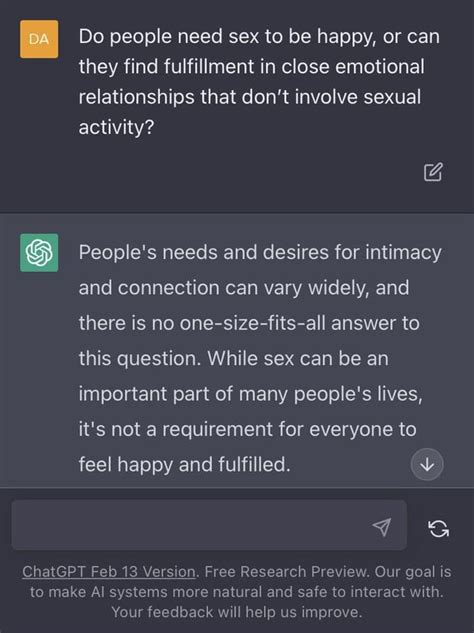 Asking Chat Gpt If People Need Sex To Be Happy Rasexuality