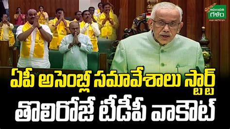 TDP Leaders Walk Out From AP Assembly Session AP Assembly Budget