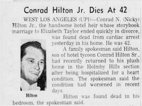 Conrad Hilton Jr Dies At 42 ™