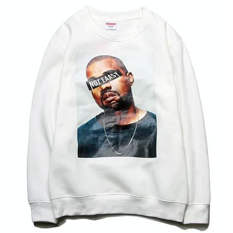 Kanye West Head Print Full Sleeve Men Women Hoodies Hip Pop Street Wear