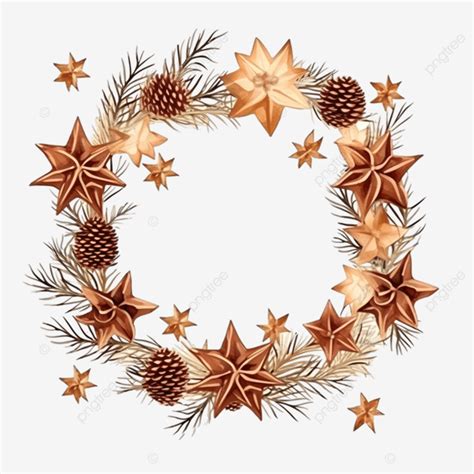 Shining Wreath Of Pine Branches With Cones Christmas Wreath