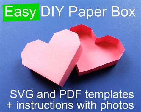 3d Papercraft Heart Shaped Box Template Ph