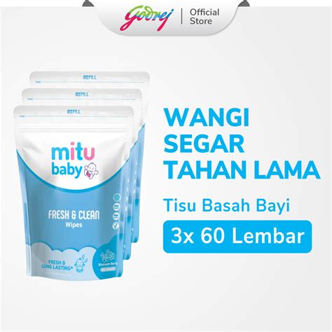 Jual Mitu Baby Fresh Clean Wipes Blossom Berry Refill S X Tisu