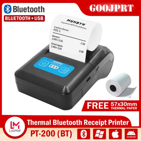 Goojprt Pt Portable Bluetooth Thermal Printer Handheld Mm Receipt