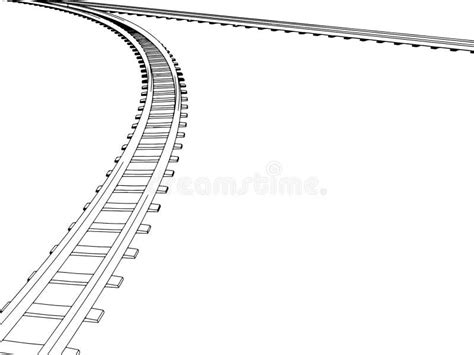 Curved Endless Train Track. Vector Stock Vector - Illustration of aquarell, bend: 65422839