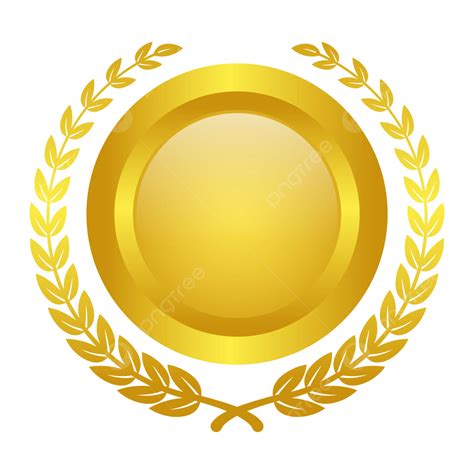 Gold Paddy Symbol With Circle Medal Vector Paddy Symbol Medal Png