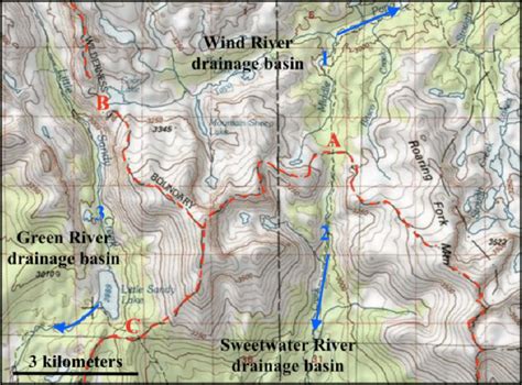 Modified Topographic Map From USGS National Map Website Identifying