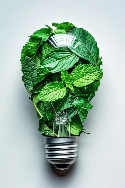 Premium Photo Light Bulb With Green Leaves Wrapped Around It