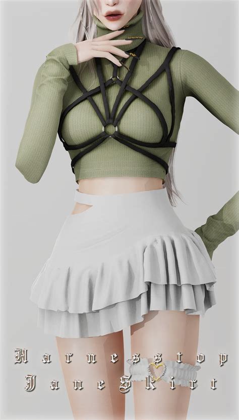 Harness Top Jane Skirt Korkassims Sims 4 Dresses Sims 4 Mods