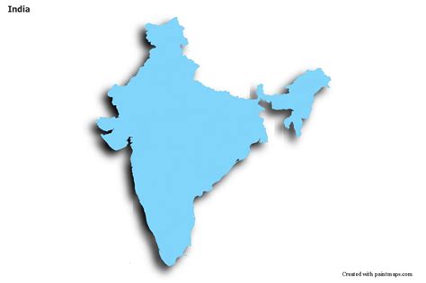 Sample Maps For India Blue Outline Shadowy India Map Map Outline Map