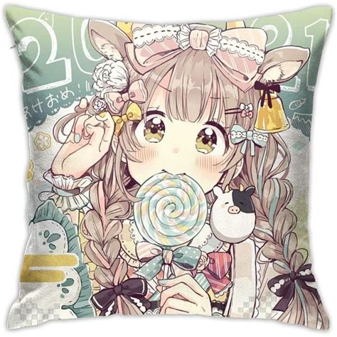 Bonne année Hentai Anime Hentai Waifu décoratif Coussin carré Housses de Coussin pour la