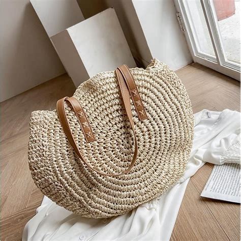 Sac Paille Sac Paille Femme Sac Tiss Sac Bandouli Re Summer Beach