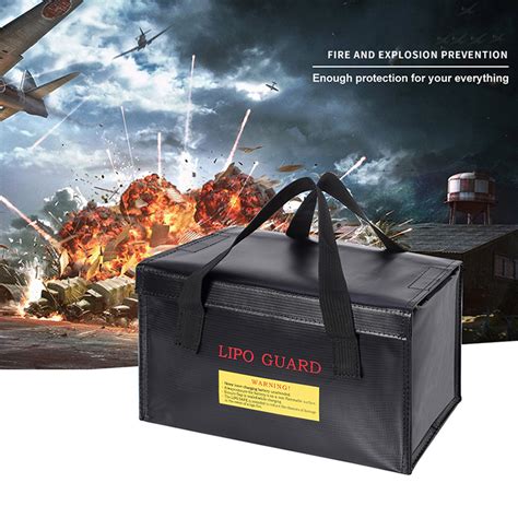 Fireproof Lithium Battery Safety Explosion Proof Bag Portable Black