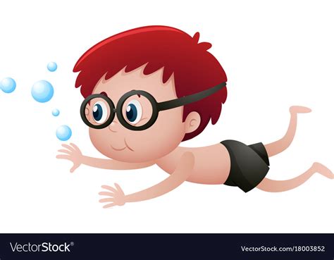 Little boy swimming underwater Royalty Free Vector Image