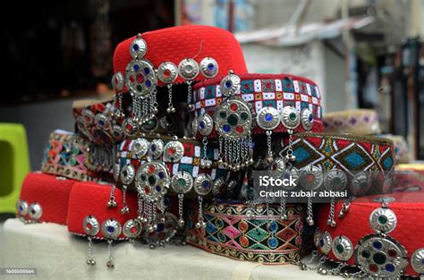 Swat And Kalam Cultural Handmade Women Cap Sell Outside A Shop In Kalam
