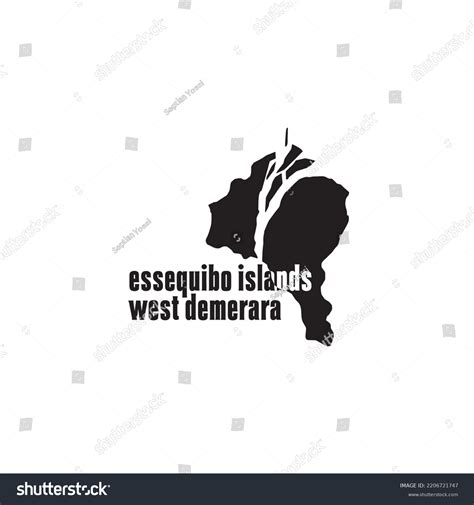 Essequibo Islands West Demerara Map Black Stock Vector Royalty Free