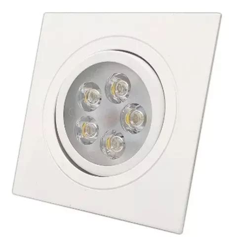 Kit 10 Spot Quadrado Led 5w Lampada Direcionável Sanca Gesso Cor Branco