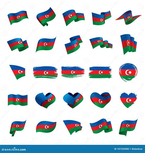 Bandera De Azerbaijan Ejemplo Del Vector Ilustración del Vector