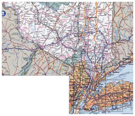 Large detailed roads and highways map of New York city and surrounding