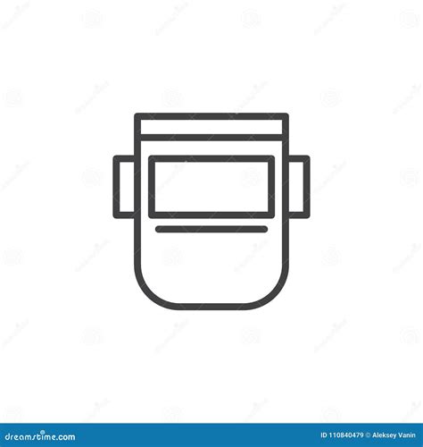 Welding Mask Outline Icon Stock Vector Illustration Of Pixel