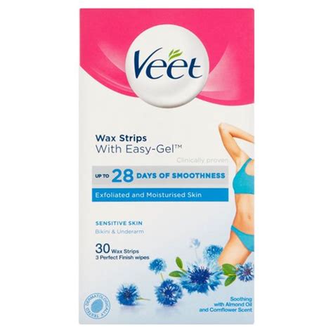 Veet Wax Strips With Easy Gel Sensitive Skin Bikini Underarm
