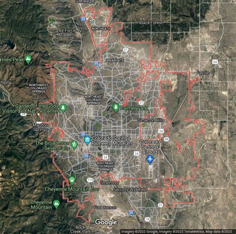 Map of unincorporated El Paso County (Colorado Springs: neighborhoods ...