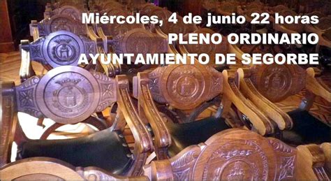 El Informal Segorbino Mañana miércoles PLENO ORDINARIO a las 22 horas