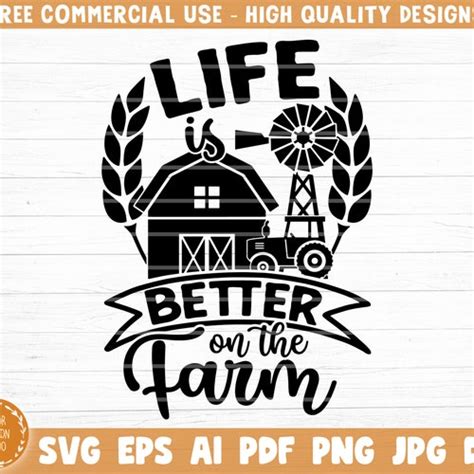 Life Is Better On The Farm Svg Cut File Commercial Use Etsy