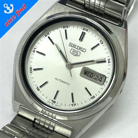 セイコー Seiko 5 ファイブ 7009 876a 自動巻き オートマチック 腕時計 メンズ ウォッチ シルバー文字盤 Ss 不動品 デ