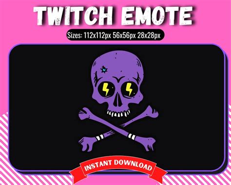 Skull Emote For Your Twitch Stream Halloween Skeleton Scary Emote Cross