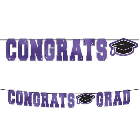 Super Congrats Grad Purple Graduation Party Kit For 54 Guests Party City