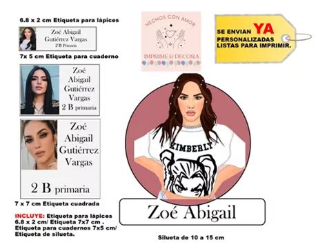 Etiquetas Escolares Personalizadas Kimberly Loaiza En Venta En Zapopan