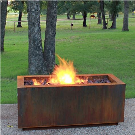 Corten Steel Gas Burning Fire Pit Gnee Garden