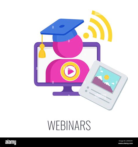 Webinar Icon Online Meeting Trendy Flat Vector Style Stock Vector