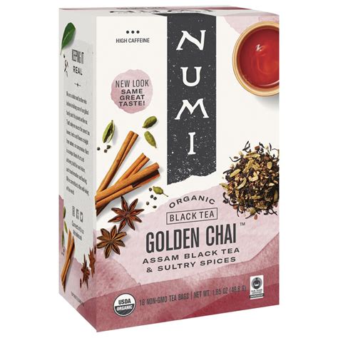 Numi Chai Tea Numi Organic Golden Chai Tea Bags 18box