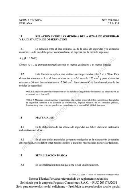 Norma T Cnica Peruana Ntp Se Ales De Seguridad Pdf