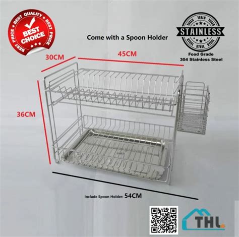 Thl Sus Layer Stainless Steel Dish Rack Kitchen Dish Rack With