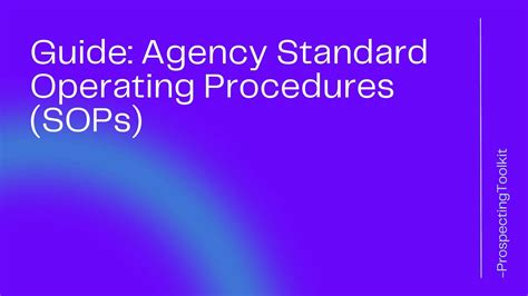 Guide Agency Standard Operating Procedures Sops