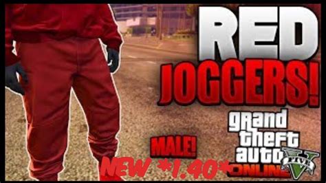 GTA 5 ONLINE How To Get RED Joggers After Patch 1 40 EASY YouTube