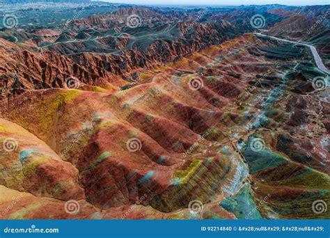 Rainbow Mountains in Zhangye National Geopark Stock Photo - Image of ...