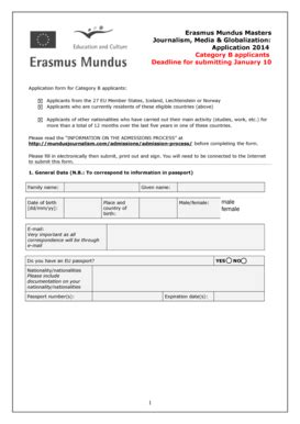 Application Erasmus Mundus Masters Fill Online Printable Fillable