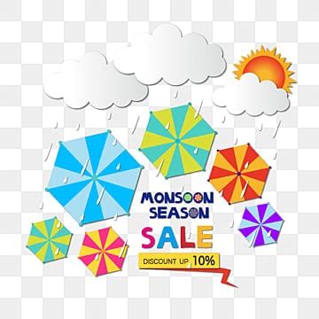 Umbrella Monsoon Sale Vector Hd Images Cartoon Umbrella Sun Monsoon