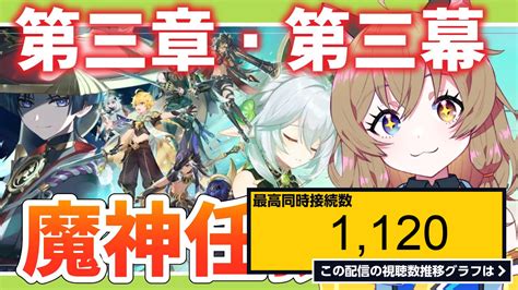 ライブ同時接続数グラフ『【原神 Genshin Impact 】魔神任務 第三章・第三幕「迷夢と虚幻と欺瞞」｜ver31 Archon