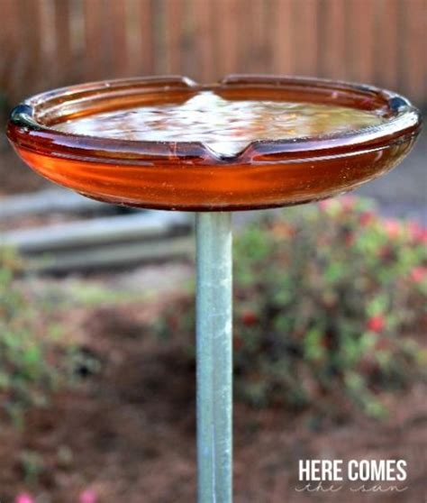 Upcycled Garden Diy Ashtray Birdbath Easy Upcycle Upcycle Garden