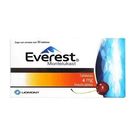 Everest M 4 Mg Caja 30 Tabletas Montelukast Sodico Meses Sin Interés