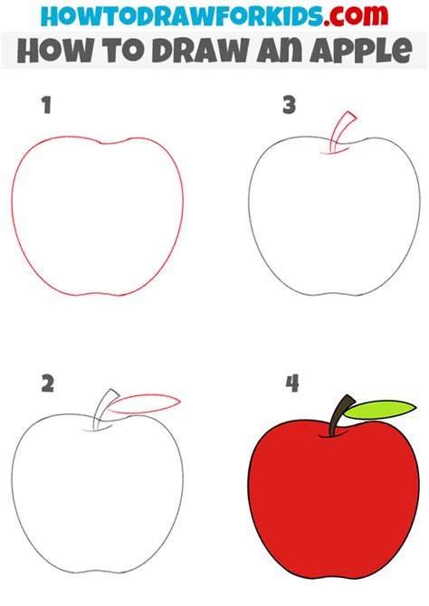 How To Draw An Apple For Kindergarten Easy Drawing Tutorial For Kids