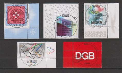 Allemagne Sélection de timbres oblitérés FDC de 1999 Cote 6 55